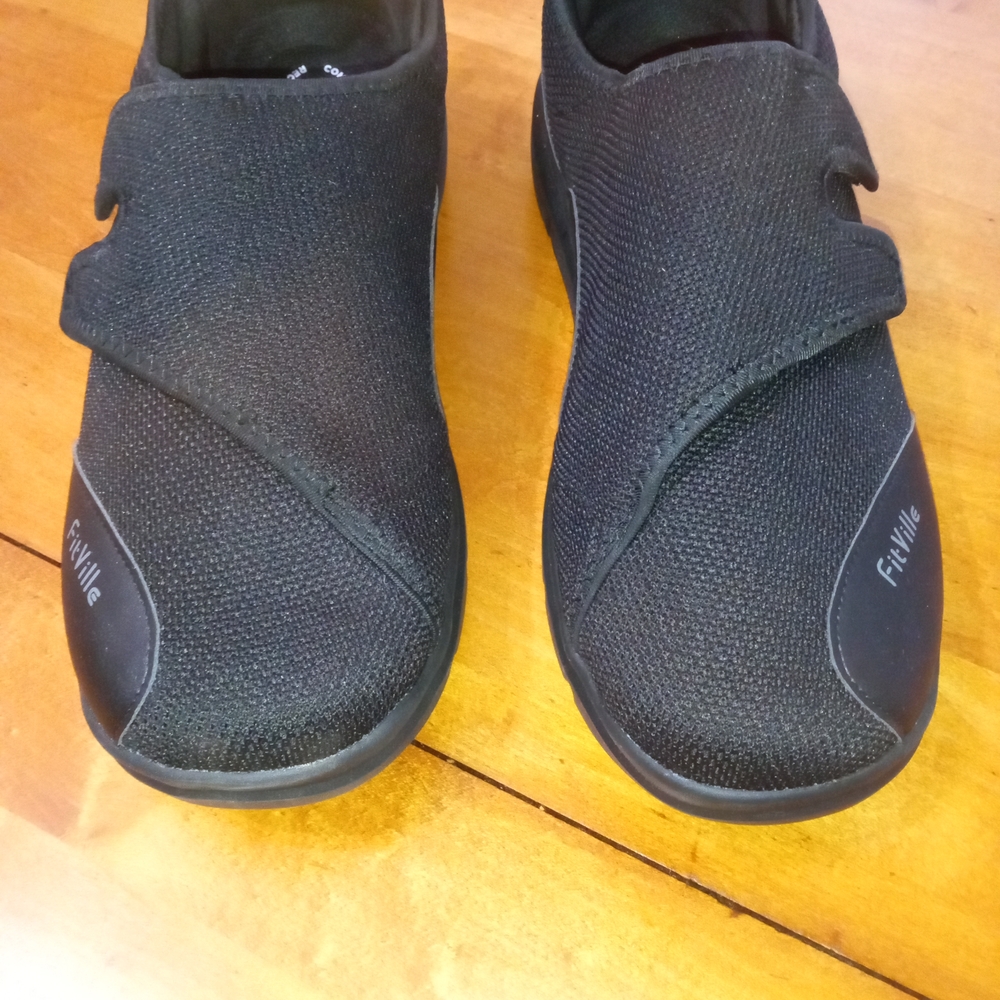 Men's Black Fitville Velcro Shoes 14EW